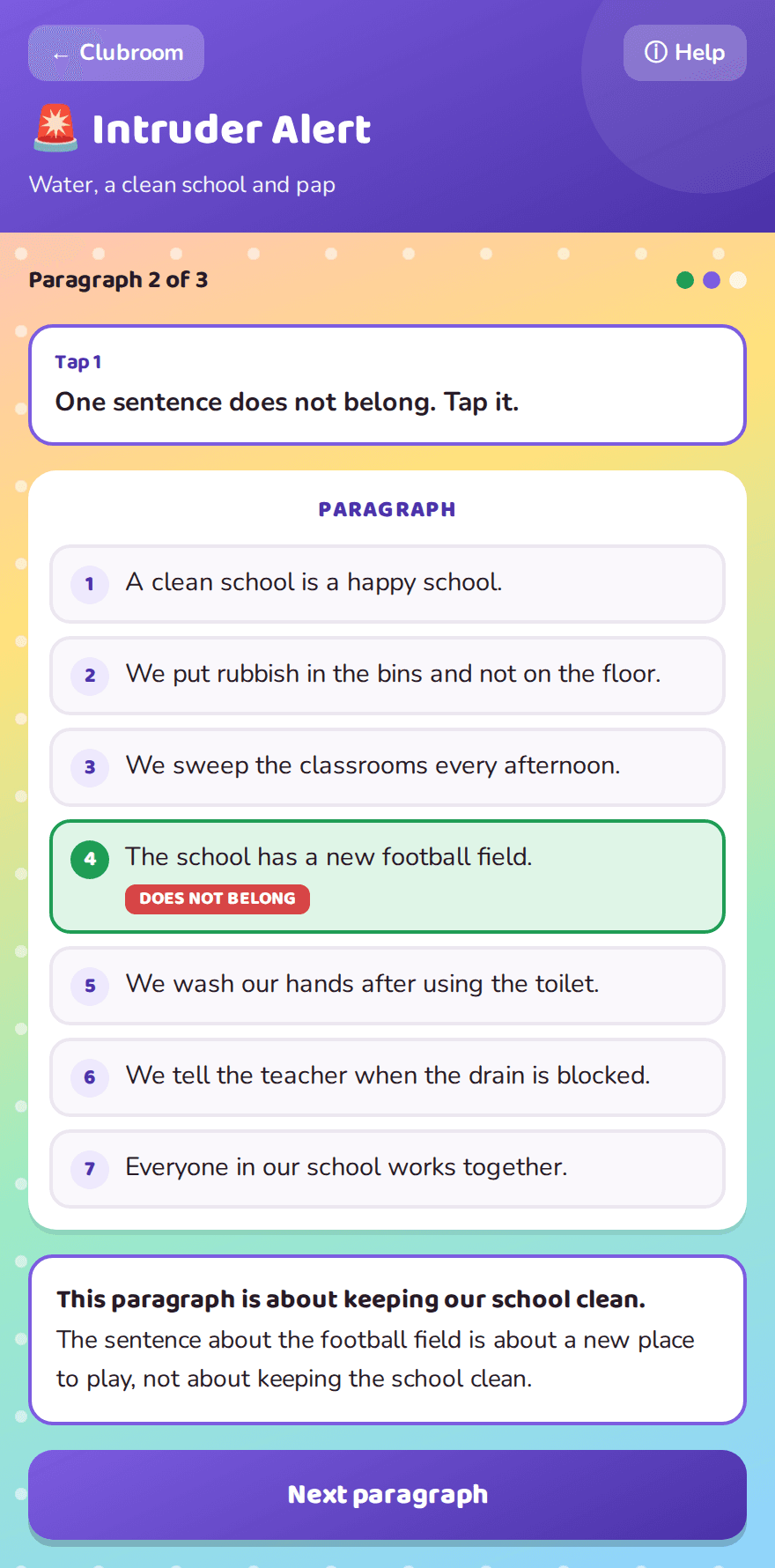 Intruder Alert game screen